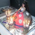 This was a Gothic Barbie Cake I made for my nephew as a gag cake lol