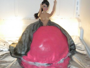 This was a Gothic Barbie Cake I made for my nephew as a gag cake lol